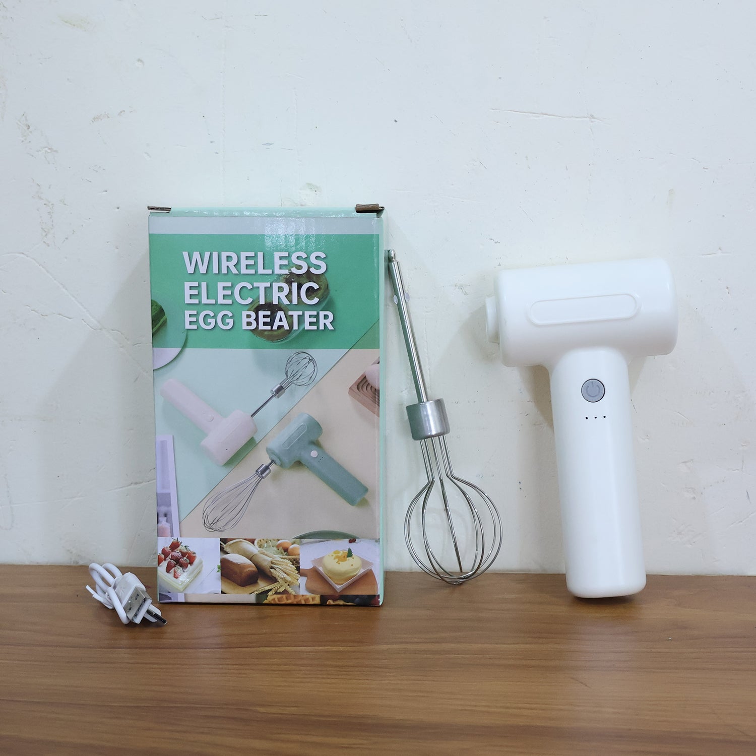 Cordless Electric Whisk & Egg Beater - (1 Pc) Cordless Electric Whisk & Egg Beater - (1 Pc)